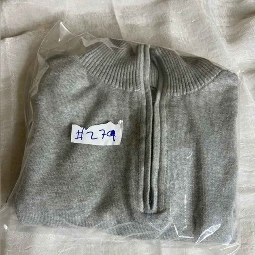 J Crew Mens 1/4 zip gray sweater size L